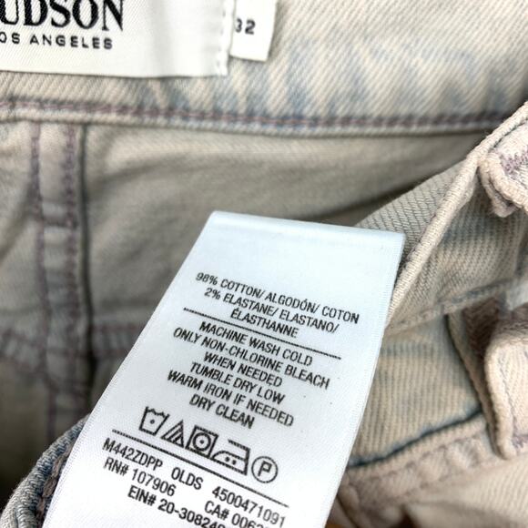 Hudson Zack Skinny Moto Jeans Mens Size 32 Light Blue Dye Wash Denim - Picture 8 of 8